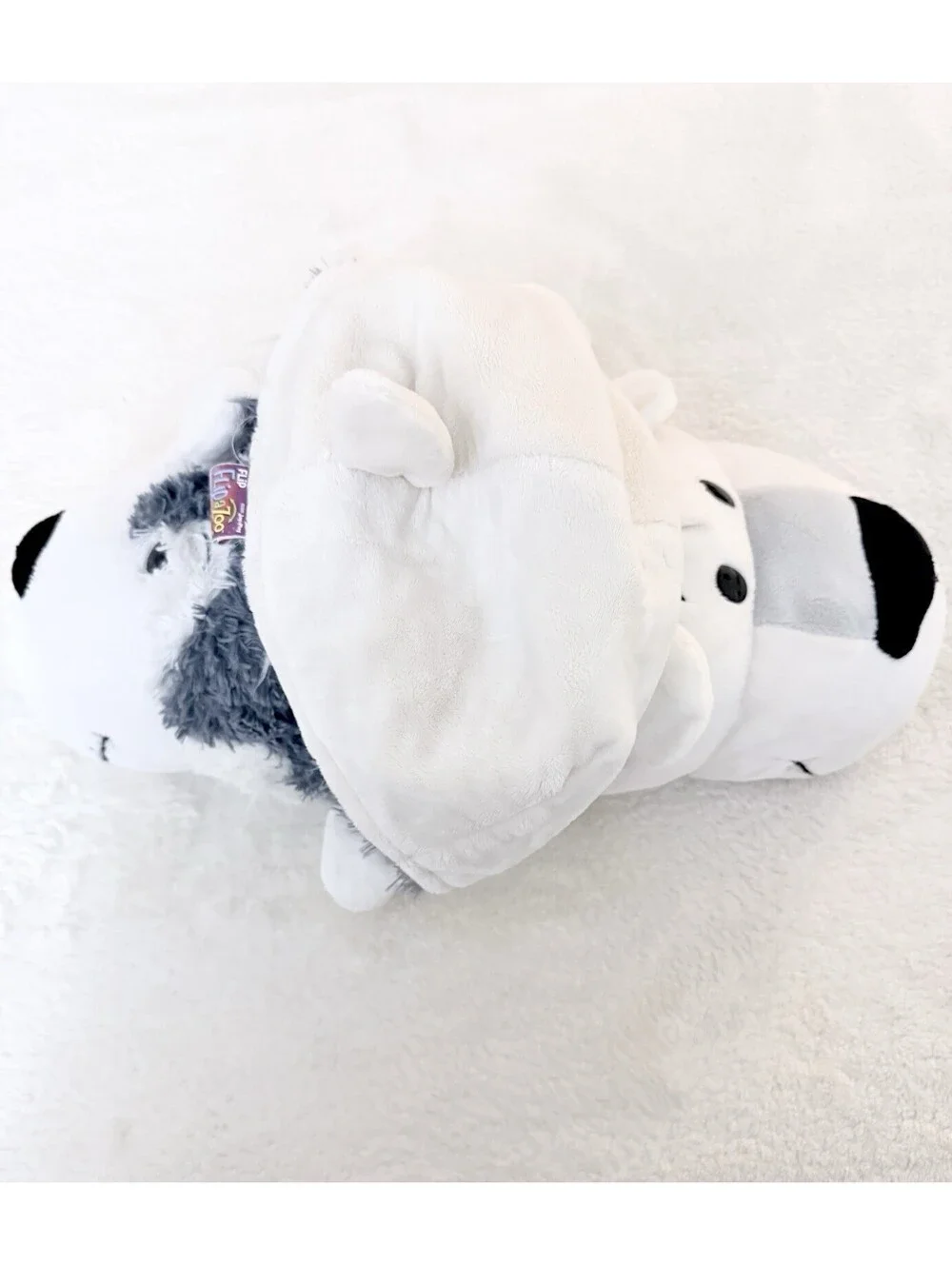 Flip A Zoo Asher Husky Polar Bear Reversible Plush Stuffed Animal Toy 16”